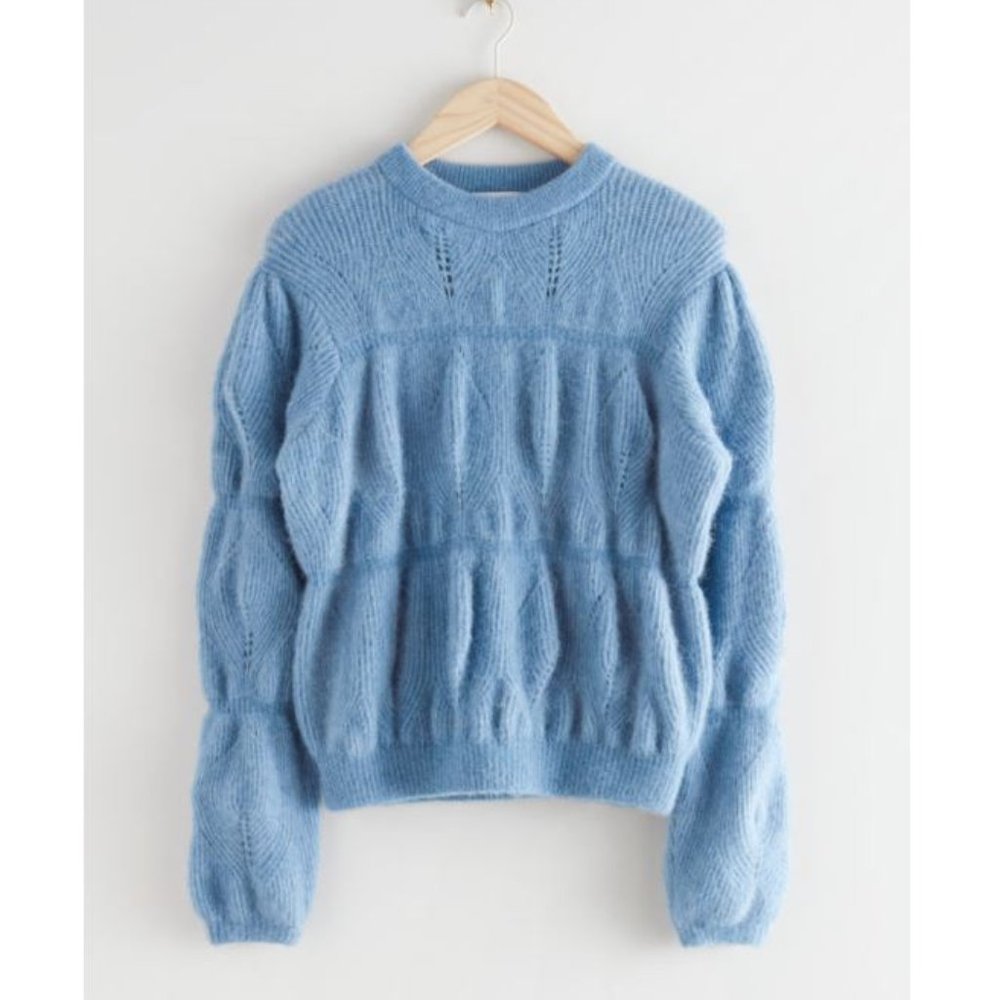 Relaxed Fuzzy Bubble Knit Sweater